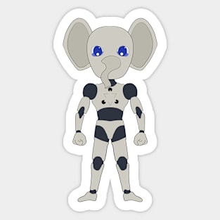 Futuristic robot android elephant Sticker